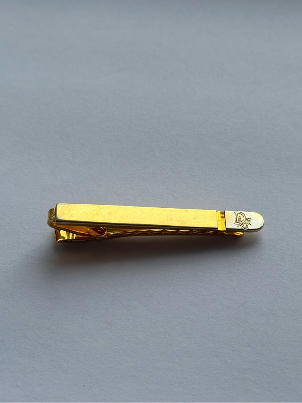 Christian Dior Monsieur Vintage Gold Logo Tie Bar
